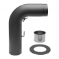 Preview: 130 mm - Rauchrohr Set Rund mit Drosselklappe in Gussgrau