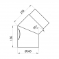 Preview: 160 mm - Rauchrohr Bogen 45° mit Tür 2-teilig geschweißt in Schwarz
