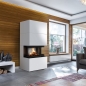 Preview: *EEK A 3-Scheiben Kaminofen Kratki HOME EASY BOX weiß mit NBC 7 mit 7kW - Kaminbausatz