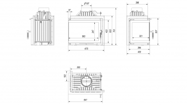 EEK A - Eck-Kamineinsatz Kratki SIMPLE M/S 8 links BS - 8kW + BIMSCHV II