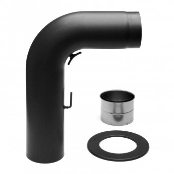 Artikelname 150 mm - Rauchrohr Set rund gezogen mit Drosselklappe in Schwarz