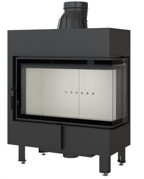 *Eck-Kamineinsatz Kratki LUCY/14/P/BS mit Seitenglas rechts - 14kW