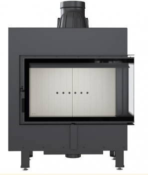 *Eck-Kamineinsatz Kratki LUCY/14/P/BS mit Seitenglas rechts - 14kW
