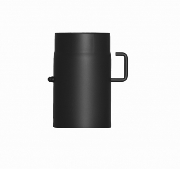 200 mm - Rauchrohr mit Drosselklappe 250 mm in Schwarz