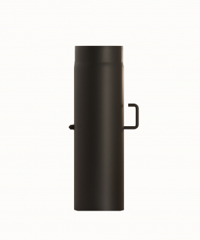 130 mm - Rauchrohr mit Drosselklappe 500 mm in Schwarz