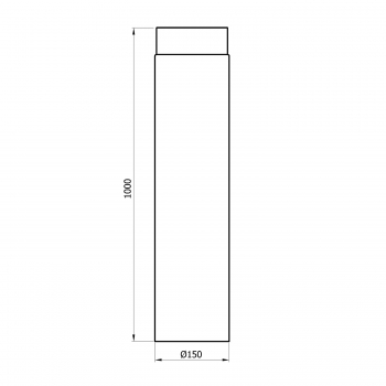 150 mm - Rauchrohr 1000 mm in Gussgrau