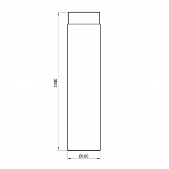 160 mm - Rauchrohr 1000 mm in Gussgrau