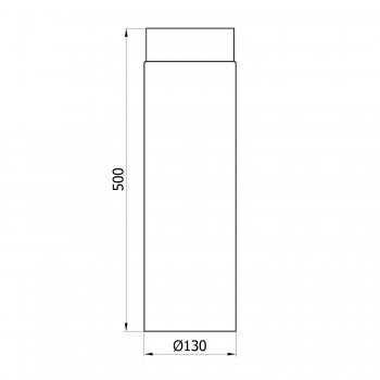 130 mm - Rauchrohr 500 mm in Gussgrau
