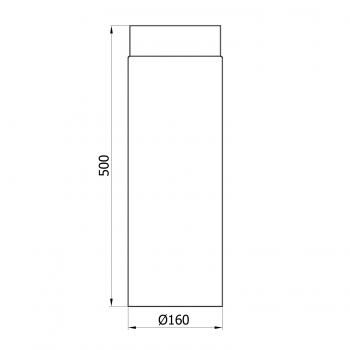 160 mm - Rauchrohr 500 mm in Gussgrau