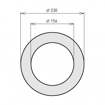 150 mm - Wandrosette in Schwarz