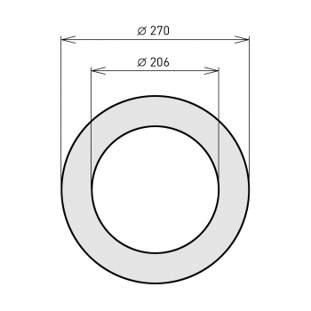 200 mm - Wandrosette in Schwarz
