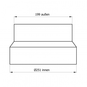 250 mm - 200 mm - Reduzierung in Schwarz