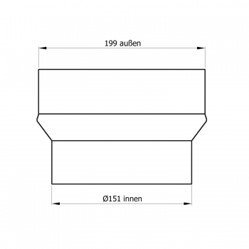 150 mm - 200 mm - Erweiterung in Schwarz