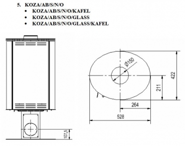 Kaminofen Kratki KOZA AB S/N/O Kachel schwarz BImschV2