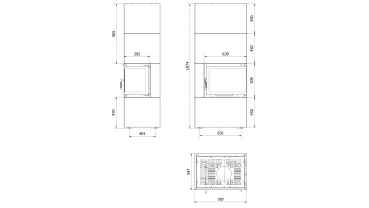 EEK A - Eck-Kaminbausatz Kratki SIMPLE 8 BOX rechts BS - weiß - 8kW + BIMSCHV II