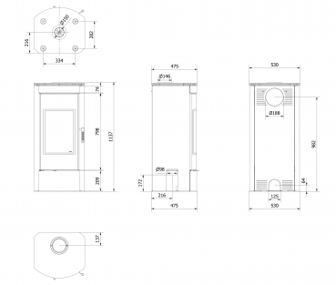 EEK A Kratki TITAN/G/R Panoramakamin mit Designglastür 11kW