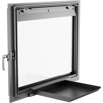 Kamintür z.B. für offenen Kamin / Steinofentür mit Glas Modell Amelia