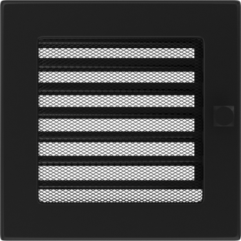 Lüftungsgitter schwarz  mit Jalousie 17x17