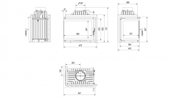 EEK A - Eck-Kamineinsatz Kratki SIMPLE M/S 8 links BS - 8kW + BIMSCHV II