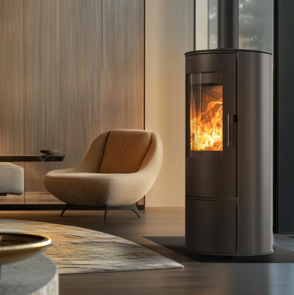 EEK A - Ovaler Kaminofen ILDNORD LOKI, runde Sichtscheibe mit 5,5 kW