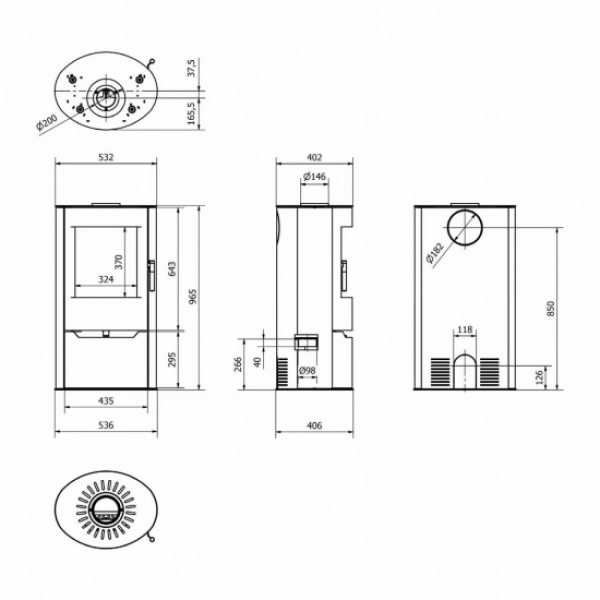 EEK A - Kaminofen ILDNORD Torven mit 7 kW