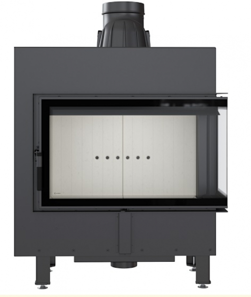 *Eck-Kamineinsatz Kratki LUCY/14/P/BS mit Seitenglas rechts - 14kW