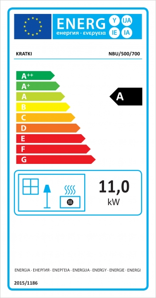 3-Scheiben-Kamineinsatz KRATKI NBU 11 mit Schiebetür - 11 kW