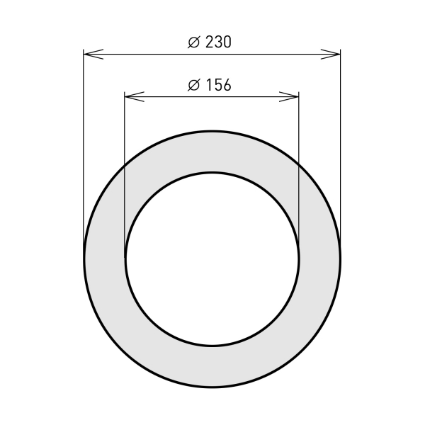 150 mm - Wandrosette in Schwarz
