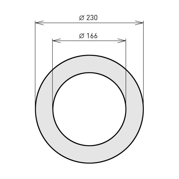 160 mm - Wandrosette in Schwarz