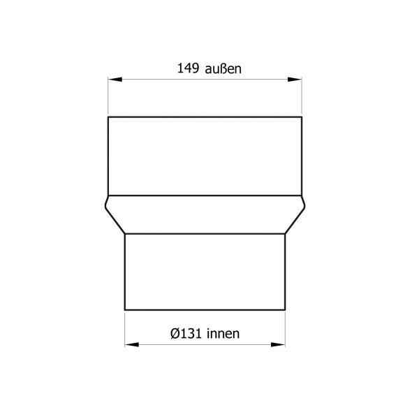 130 mm - 150 mm - Erweiterung in Gussgrau