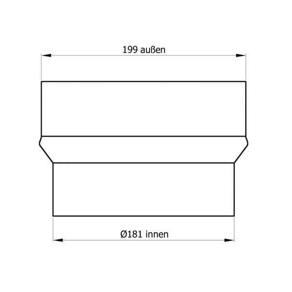 180 mm - 200 mm - Erweiterung in Schwarz