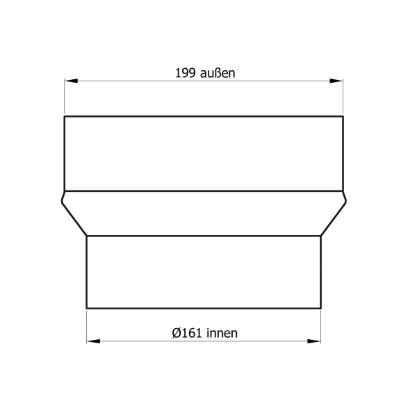 160 mm - 200 mm - Erweiterung in Schwarz