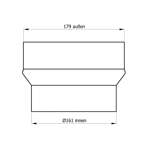 160 mm - 180 mm - Erweiterung in Schwarz