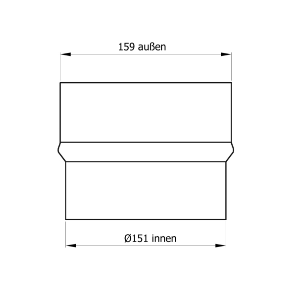 150 mm - 160 mm - Erweiterung in Schwarz