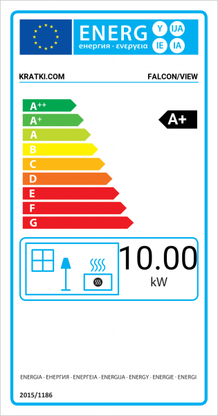 3-Scheiben-Kaminofen Kratki FALCON 9 VIEW, raumluftunabh. - 10 kW