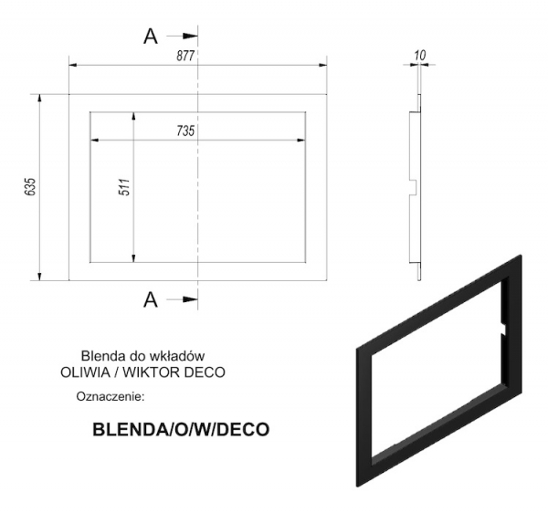 Blendrahmen Metall  DECO O/W