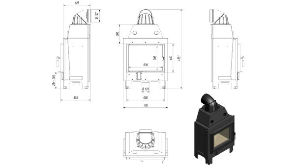 *Kamineinsatz Kratki MBM 10 BImschV2