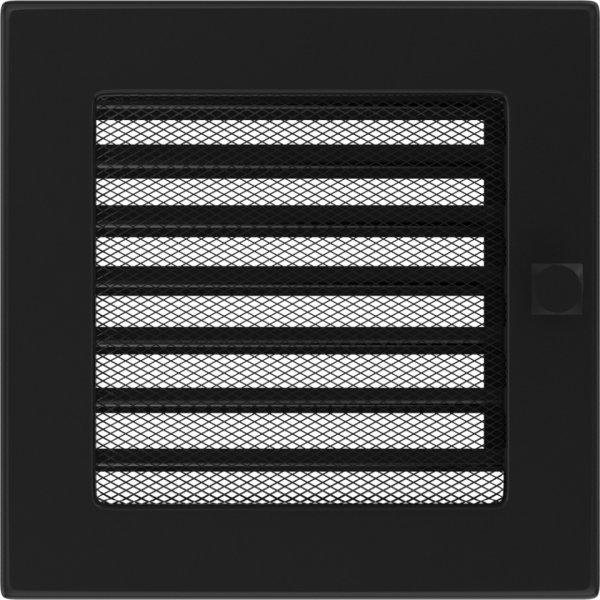 Lüftungsgitter schwarz  mit Jalousie 17x17