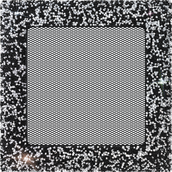 Lüftungsgitter Venus mit Swarovski-Kristallen schwarzsilber 17x17